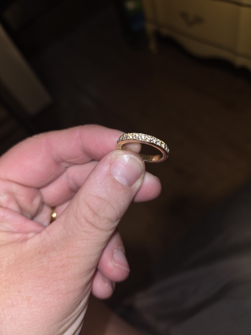Antique Gold Crystal Pavé Eternity Band - Women Jewelry